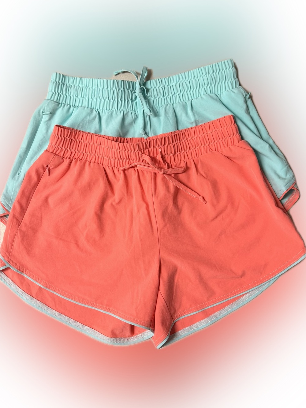 LASCANA Active Women’s Athletic Shorts – Turquoise & Coral